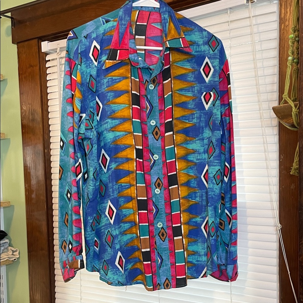 Vintage Colorful Geometric Shacket